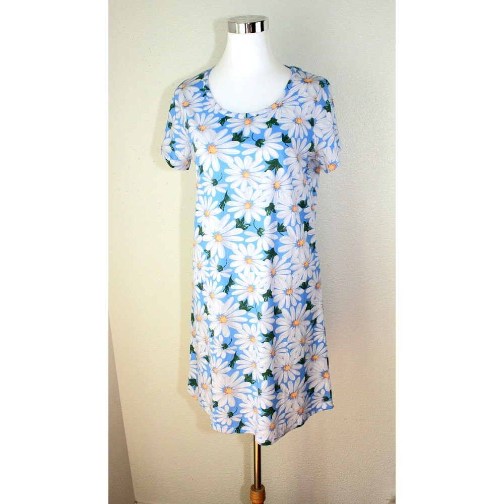 NWT ENJOYNIGHT Nightgown SS Blue White Peach Green Floral ~ Comfy Cozy Sz. S #02